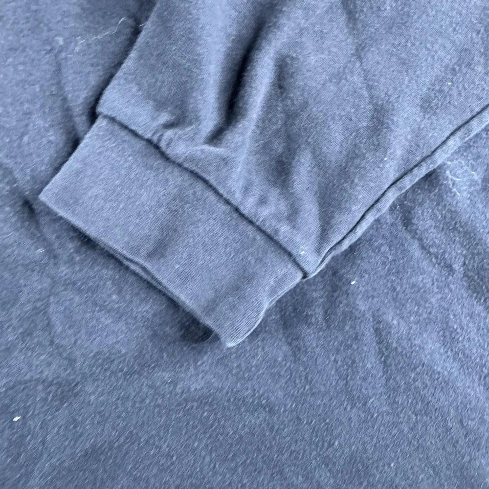 VINTAGE L.L. Bean Shirt Mens XLT Blue Long Sleeve Mock Neck Cotton Tee Made USA